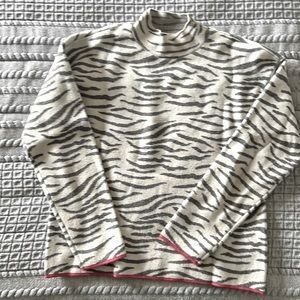 Anthropologie mock neck animal print sweater